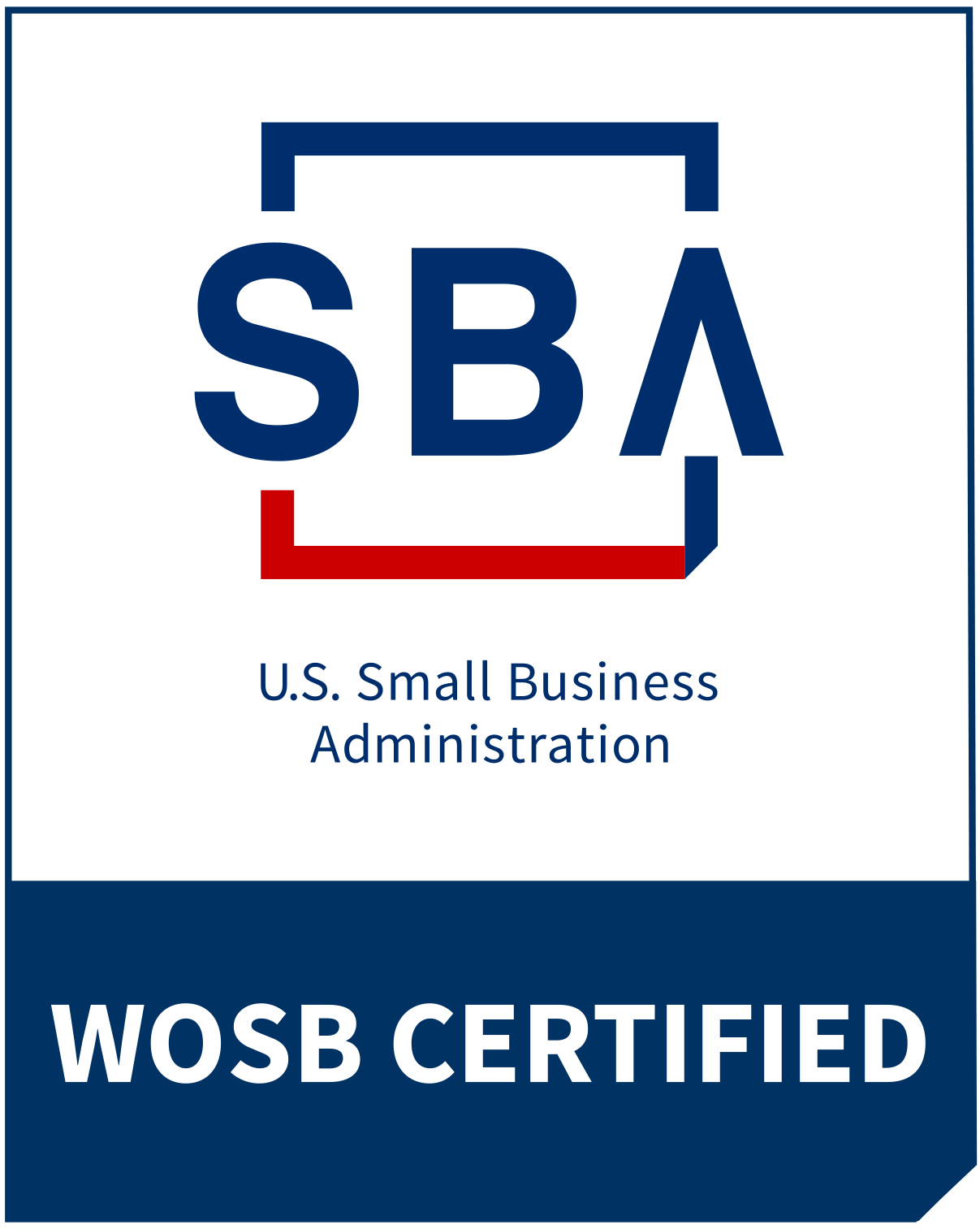 U.S. Small Business Administration logo for WOSB Certified.